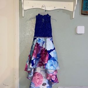 Blue high low dress